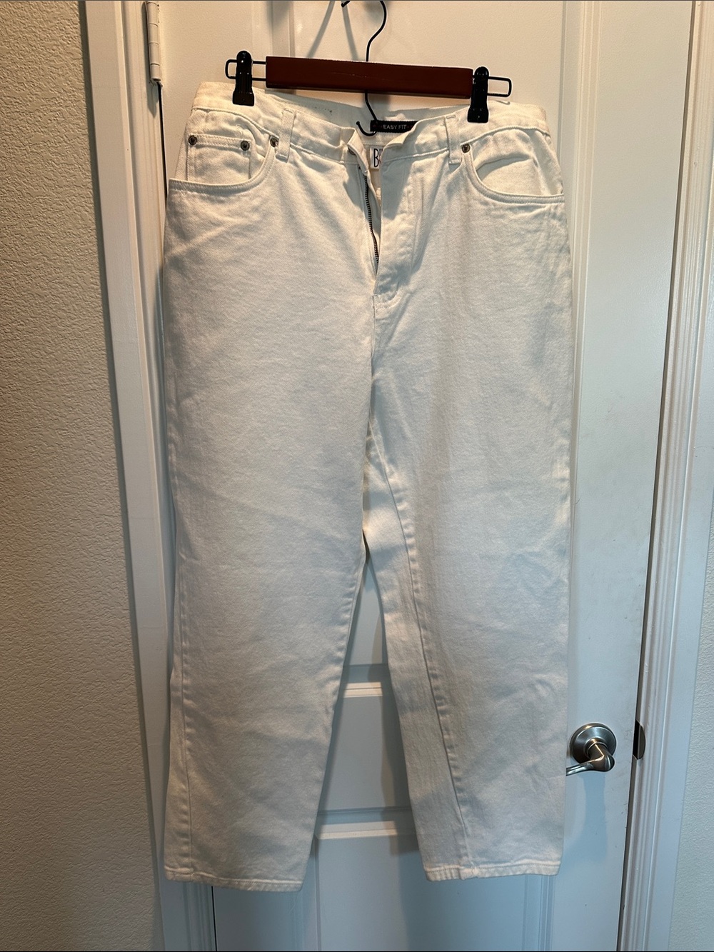 bill blass White Denim High-Rise Jeans